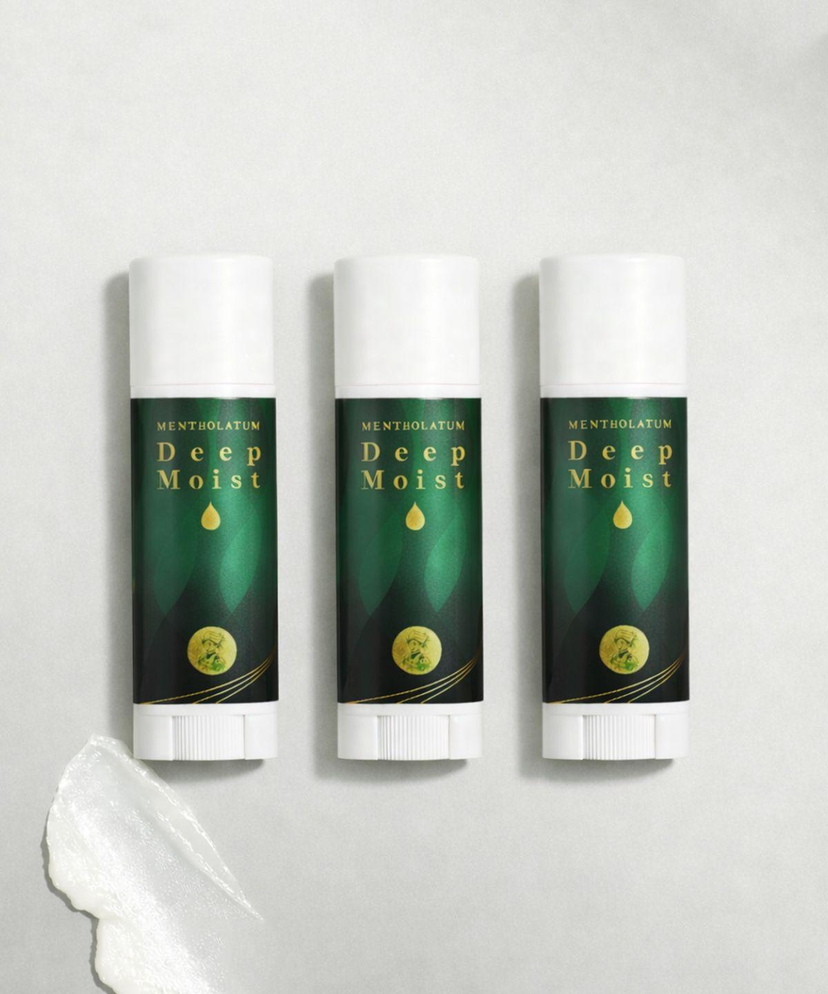 3 x [High Moisture/Hyaluronic Acid] Deep Moist Lip Balm 4.5g (Menthol/Natural)