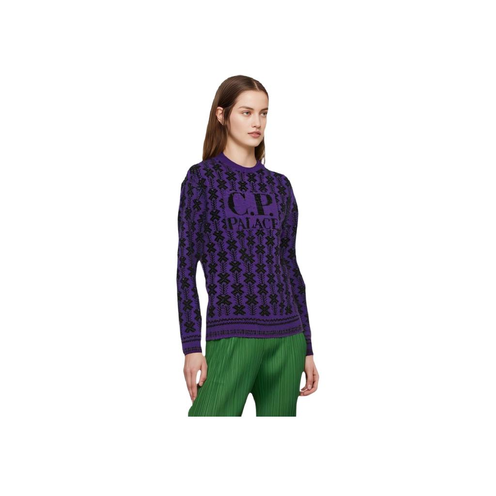 Palace X C.P. Company Lambswool Knit Purple Unisex Tops P23CPKW002