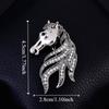 Elegant Retro Animal Brooch Crystal New Year Lapel Pin Fashion Vintage Horse Brooch  Men's Suit