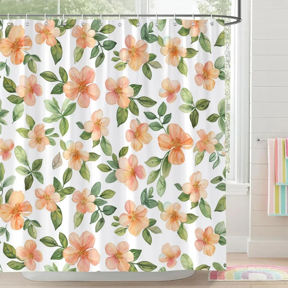 Rainbow Castle Pink Bow Shower Curtain Love Hearts Stars Stripes Colourful Clouds Polyester Fabric Shower Curtain Bathroom Decor