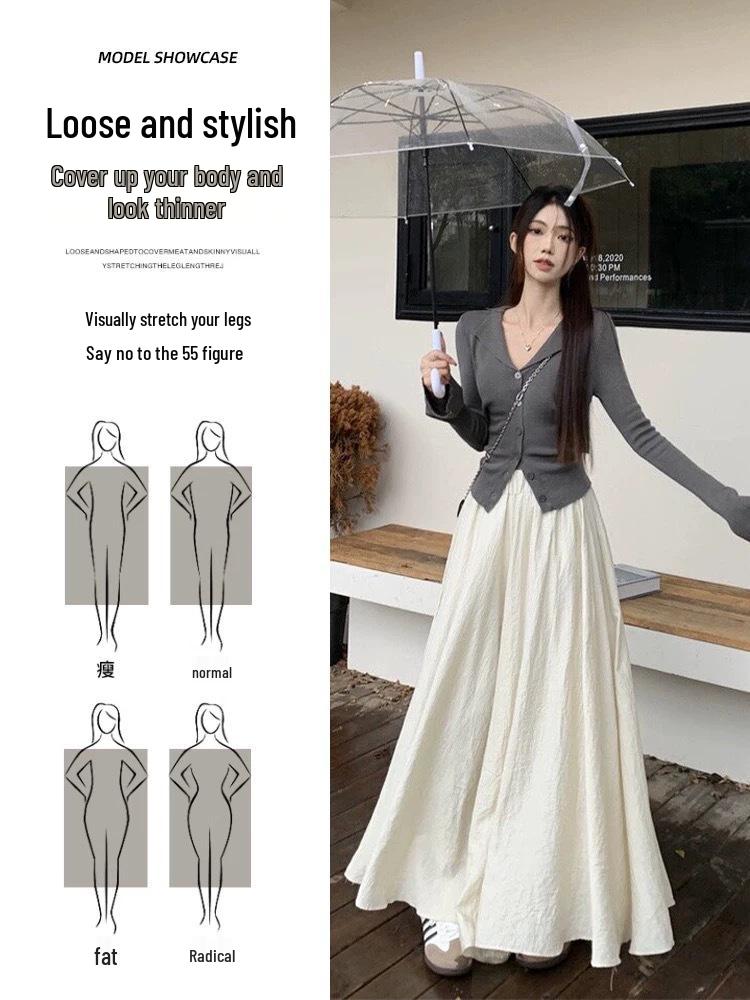 Yamamoto Style Ice Silk High-Waist Wide-Leg Skirt Pants for Women – Slimming, Drape Design, Summer Casual Pear Shape Fit