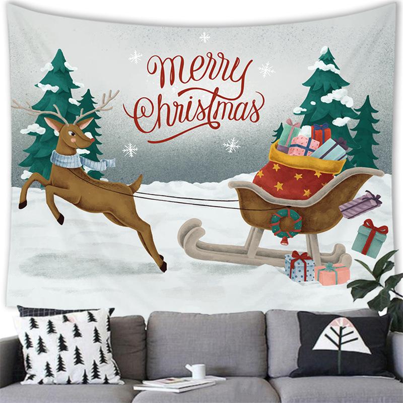 Merry Christmas Cartoon Snowman Cross-border Supply Tapestry Wall Hanging Blanket