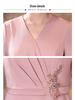 Pink A-Line Seven-Sleeve Mother-in-law Spring Wedding Dress 2024 - Slimming & Tummy Concealing