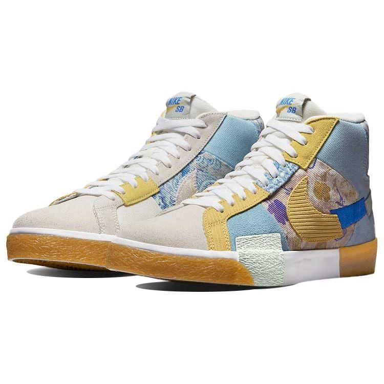 Nike Zoom Blazer Mid Premium SB Paisley Pack - Boarder Blue Unisex Sneakers Celery Barely-Green Racer-Blue DM0859-400