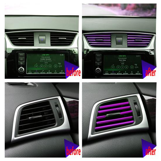 10Pcs 20cm U Air Conditioner Shape Car Decorative Outlet Moulding Trim Strips