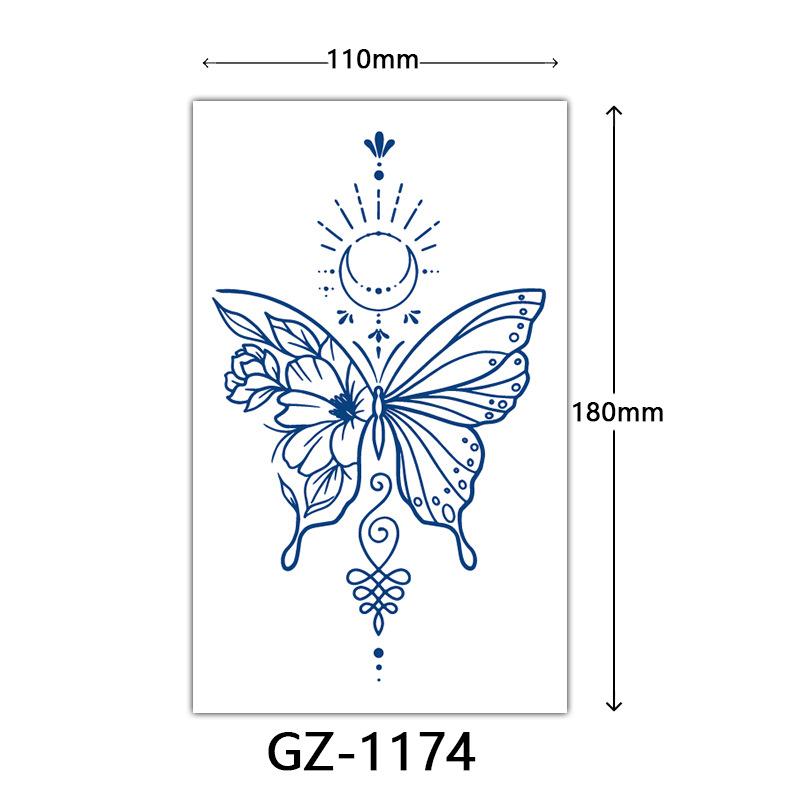 Herbal Tattoo Stickers, Juice Tattoo Stickers, Semi-Permanent English Letter Tattoo Stickers Tattoo