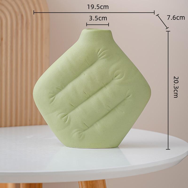 Ceramic Vase Fluffy Wrinkled Texture Creative Flowerpot Flower Vase Decorative Ornaments Home Decoration Accessories
