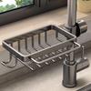 Modern Kitchen Faucet Shelf With Space Aluminum Wall Mount For Bathroom And Sink Storage