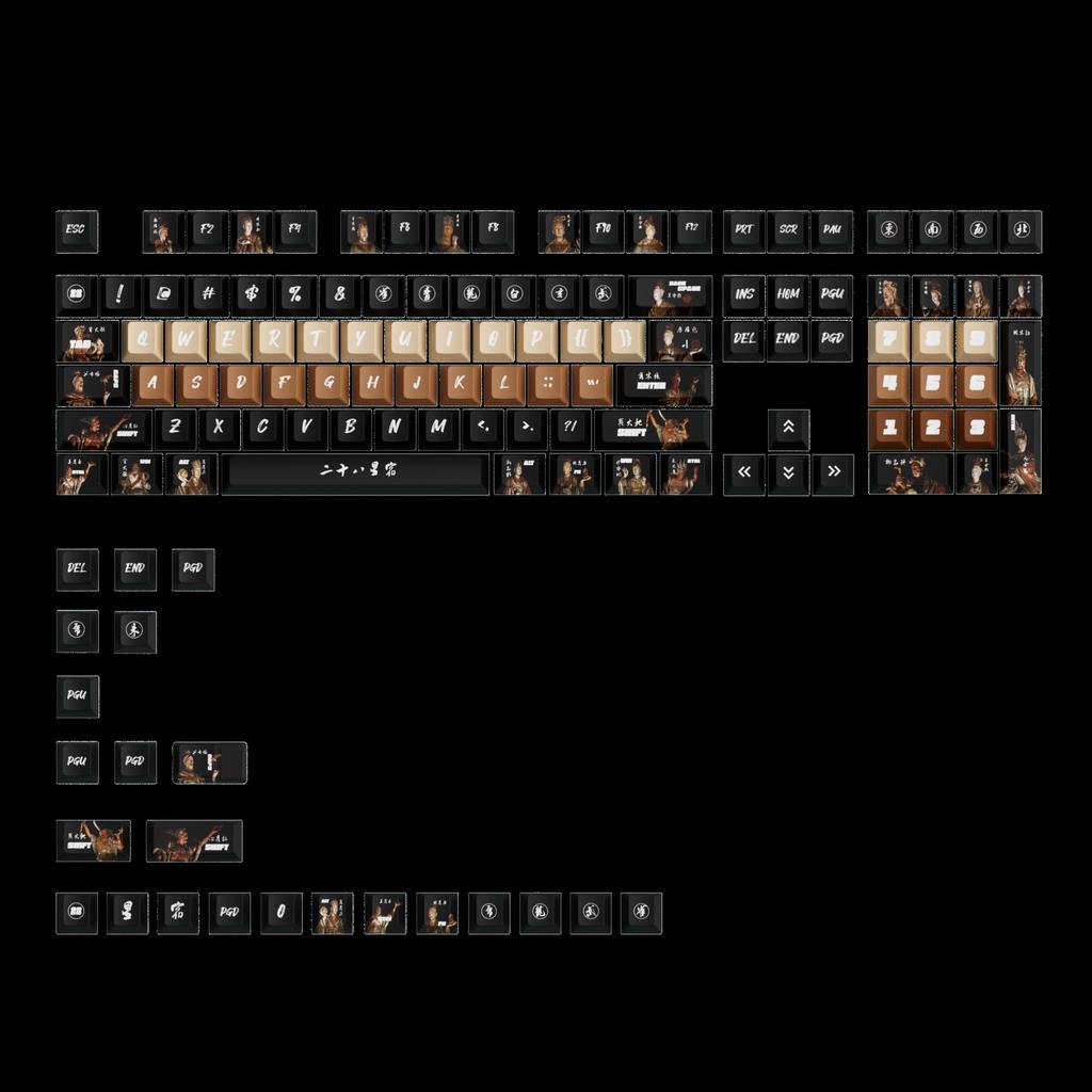 28 Constellation Keycaps Pbt Sublimation Moa High Mechanical Keyboard Personality Diy Chinese Style Keycaps 131Keys