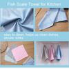 5 Pieces Of Microfiber Glass Cleaning Cloth Lint-free Window Car Kitchen Mirror No Trace Reusable Fish Scale Cloth Polishing