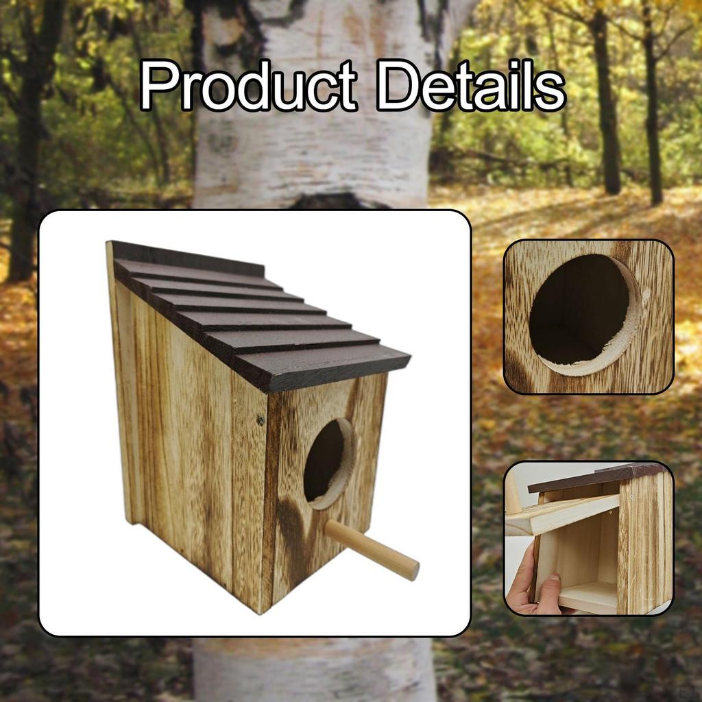 Window Bird House Wooden Birdhouse for Outside,Decorative,Outdoors Small Nest Nesting Box