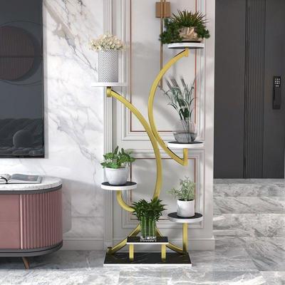 Nordic Wrought Iron Floor-Standing Flower & Bonsai Display Stand for Pothos & Succulents, Movable Storage for Office & Bay Windows.