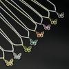 Luxury Zircon Diamond 3D Hollow Butterfly Pendant Necklace