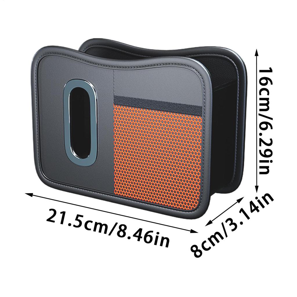 Car Side Door Organizer Multifunctional Car Seat Back Storage Box Leather Space Saving Automotive Organization Box For Truck SUV