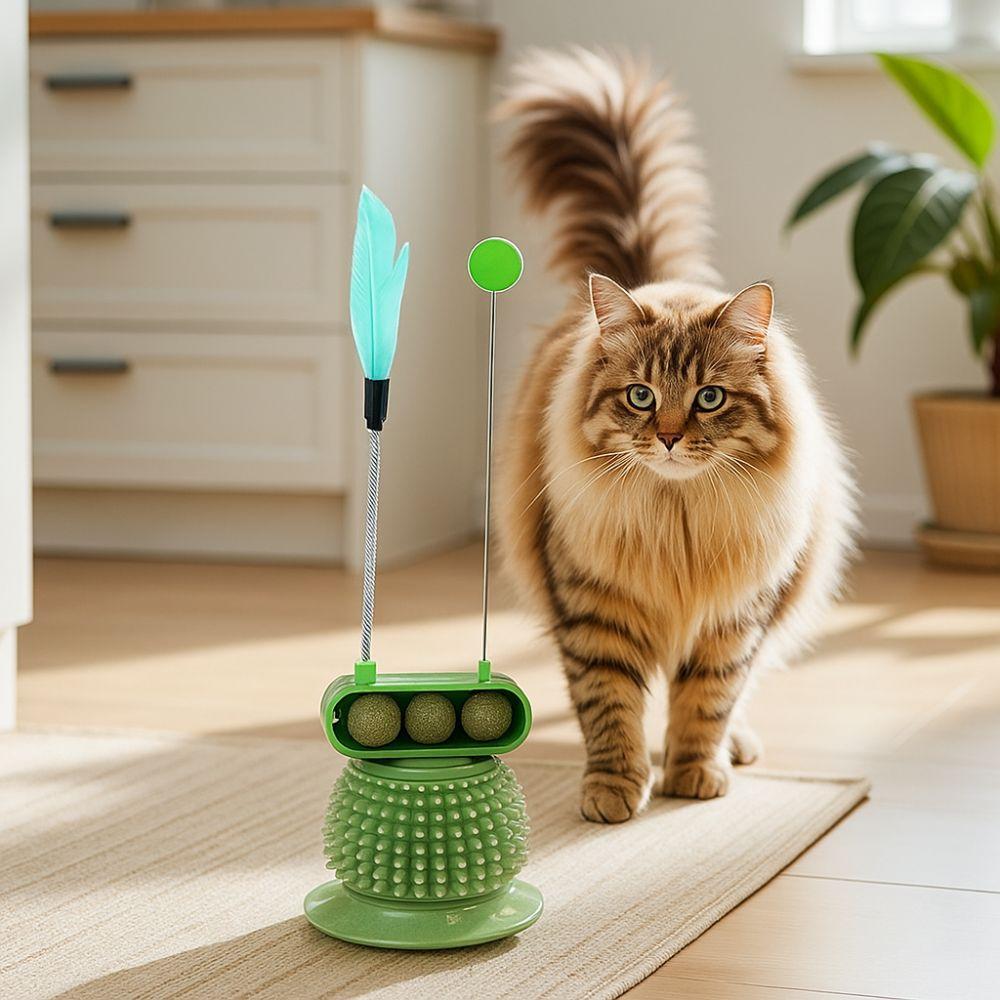 Wear Resistant Cat Spinning Wheel Toy Detachable Cat Anti Itch Toy Cat Teaser Stick  Training