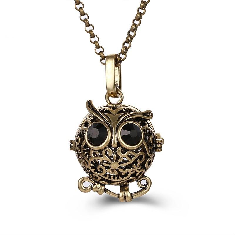 Mexico Chime Two-Color Feather Caller Locket Piano Ball Necklace Essential Oil Diffuser Perfume Musical Pendant New Jewelry