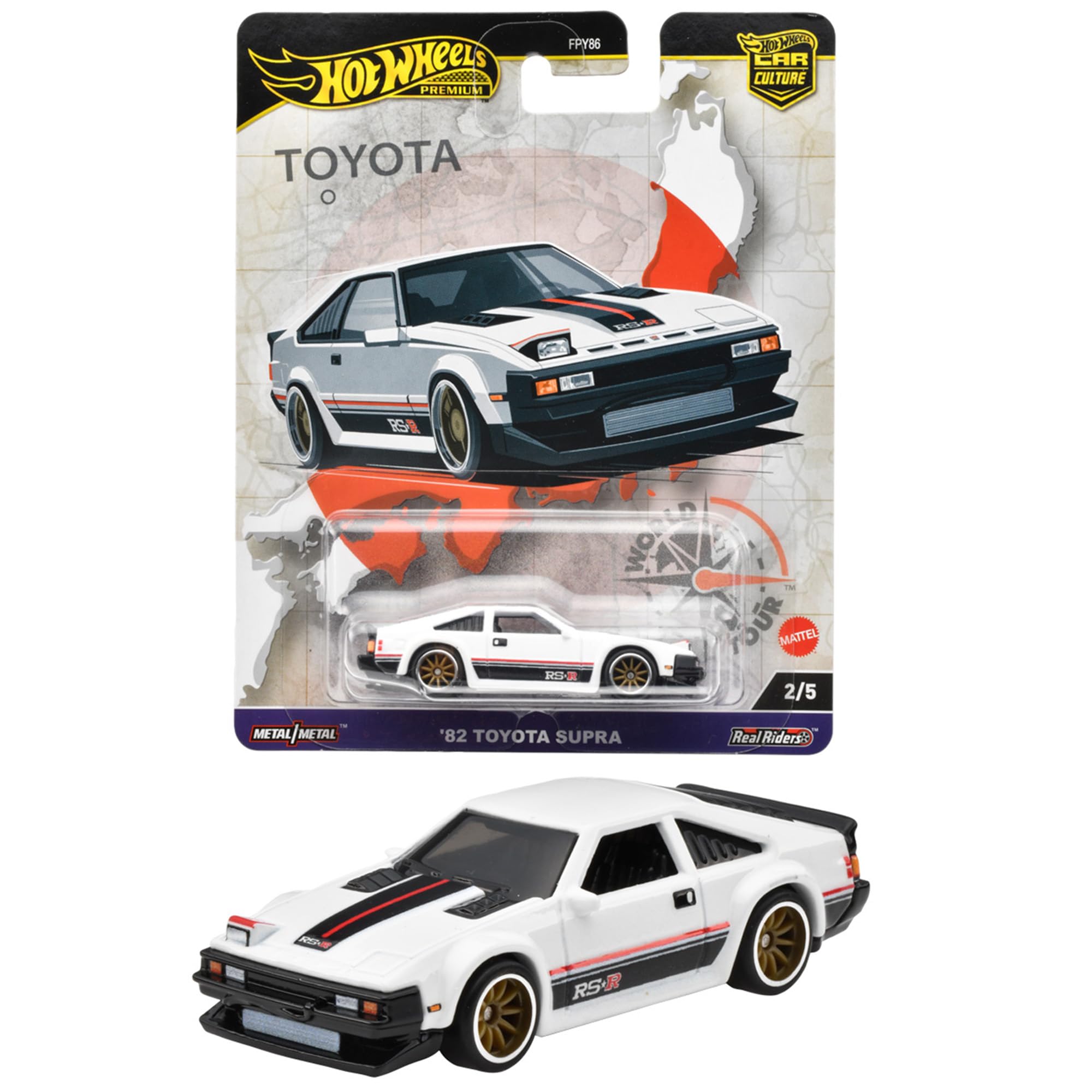 

Hot Wheels Car Culture World Tour игрушечная мини-машинка Toyota Supra от 3 лет и старше, белая HRV97 82 белый