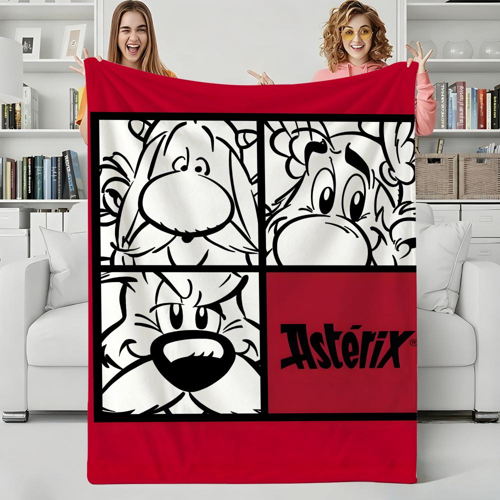 Cartoon A-Asterix Throw Flannel Blanket Perfect for Sofa Office Bed Travel Sleep Read Relax Camping four season use 130x150cm