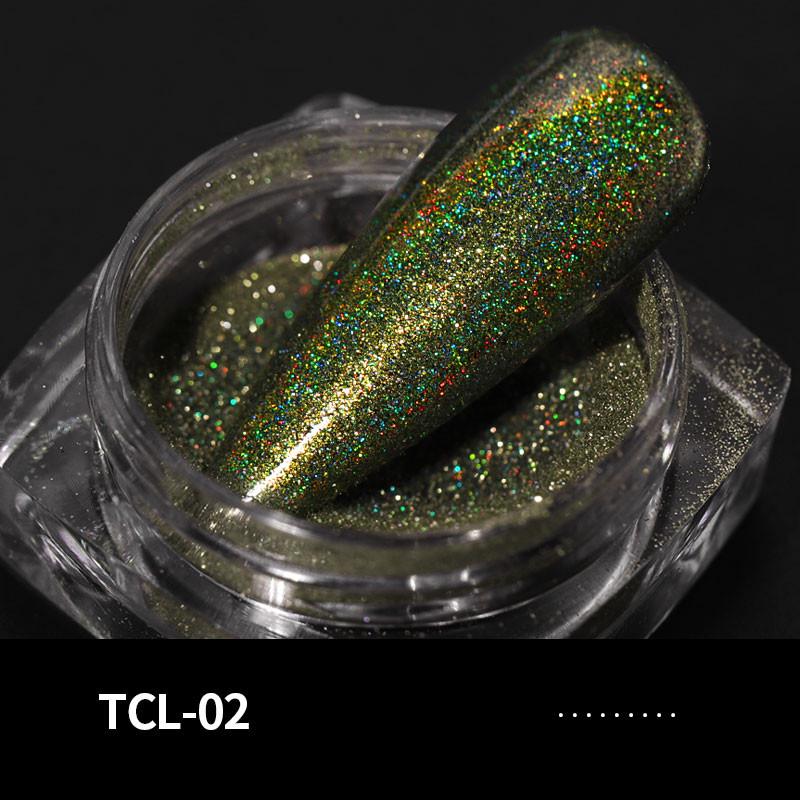Rainbow Lase Powder Nail Glitter Chrome Pigments Decoratio
