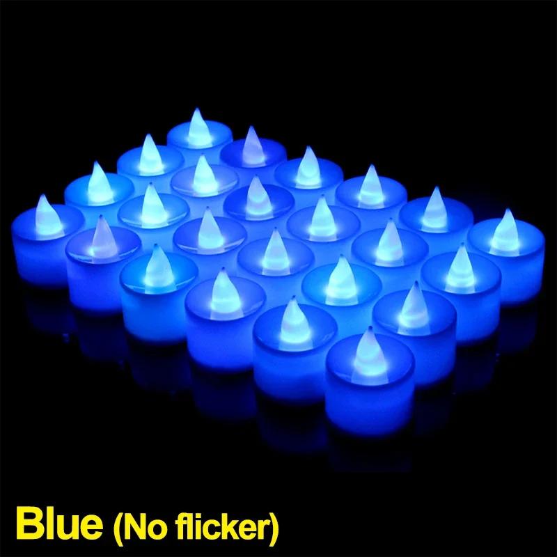 Lights Led Fake Candle Light Christmas Colored Decorative Candles 6Pcs Wedding Battery Powered Flameless Birthday Party Tea Cup