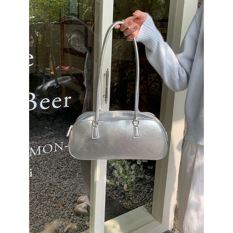Casual Spring New Ballet Hand-held Women's Bag Trendy Versatile Silver Shoulder Underarm Bag