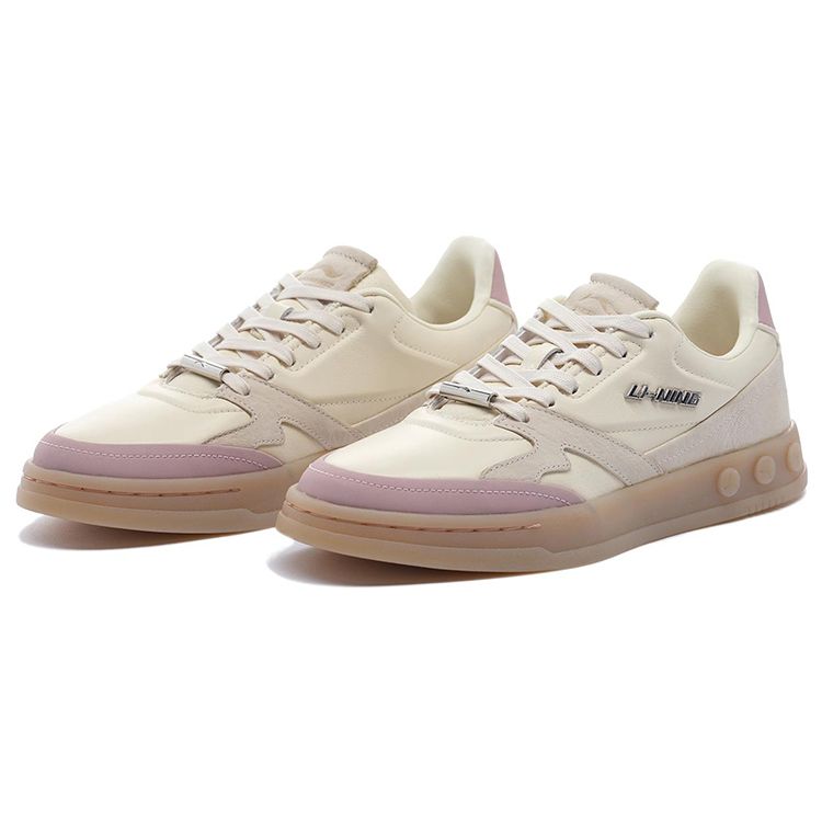 Li-Ning Classic Series Comfortable Trendy Versatile Slip-Resistant Durable Lightweight Low-Top Skate Shoes Women sneaker Light-Bean-Purple ALHS008-2