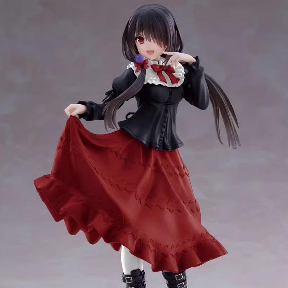 Hot Date A Live Tokisaki Kurumi Anime Figure Cute Girl Model Toy Pvc Red Dress Dress Up Standing Model Car Model Ornaments Toys