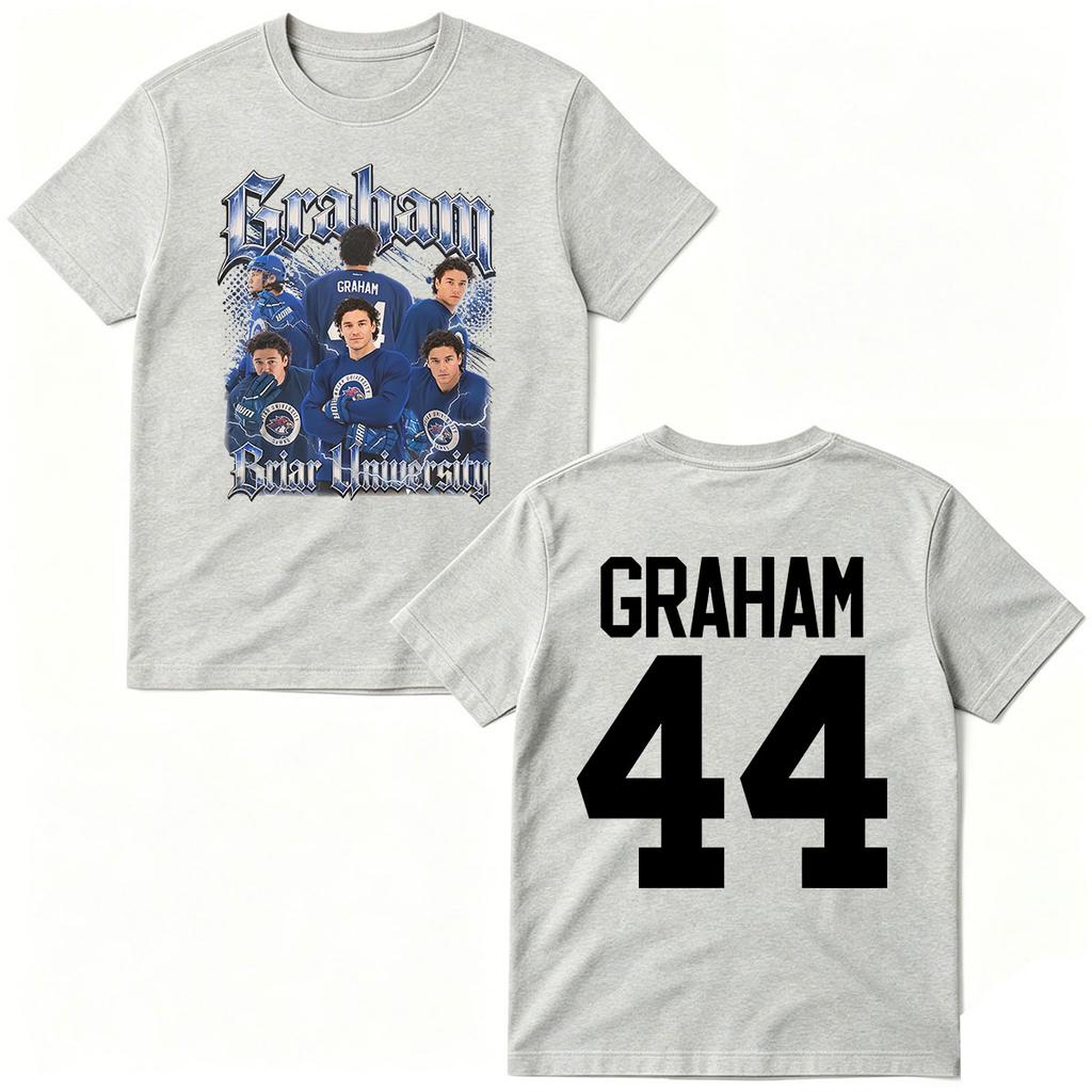 2026 Off Campus Graham 44 T-shirts Briar University Hockey T-shirt Men Women Clothing Fashion Cotton Short Sleeve T Shirts Streetwear Casual Tee Top