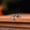 Chinese S925 Silver Lotus & Koi Ring: Women's Retro Niche Open Design
