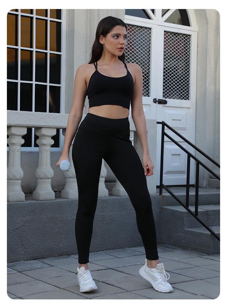 Sportleggings mit hohem Bund: Schlankmachende, Bauchkontrollierende, Po-hebende Yogahose für Damen