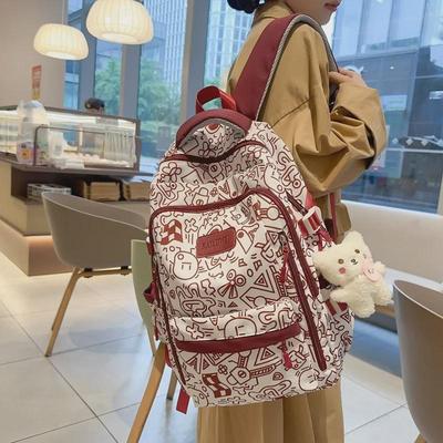 2024 Korean-Style Large Capacity School Backpack for Junior High - Fashionable, Casual, and Versatile