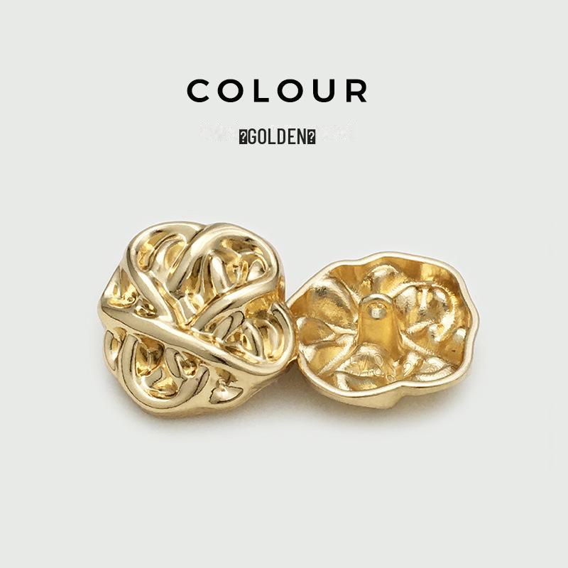 Wszechstronne Złote Wklęsło-Wypukłe Guziki do Płaszczy dla Męskich i Damskich Kurtek i Koszul