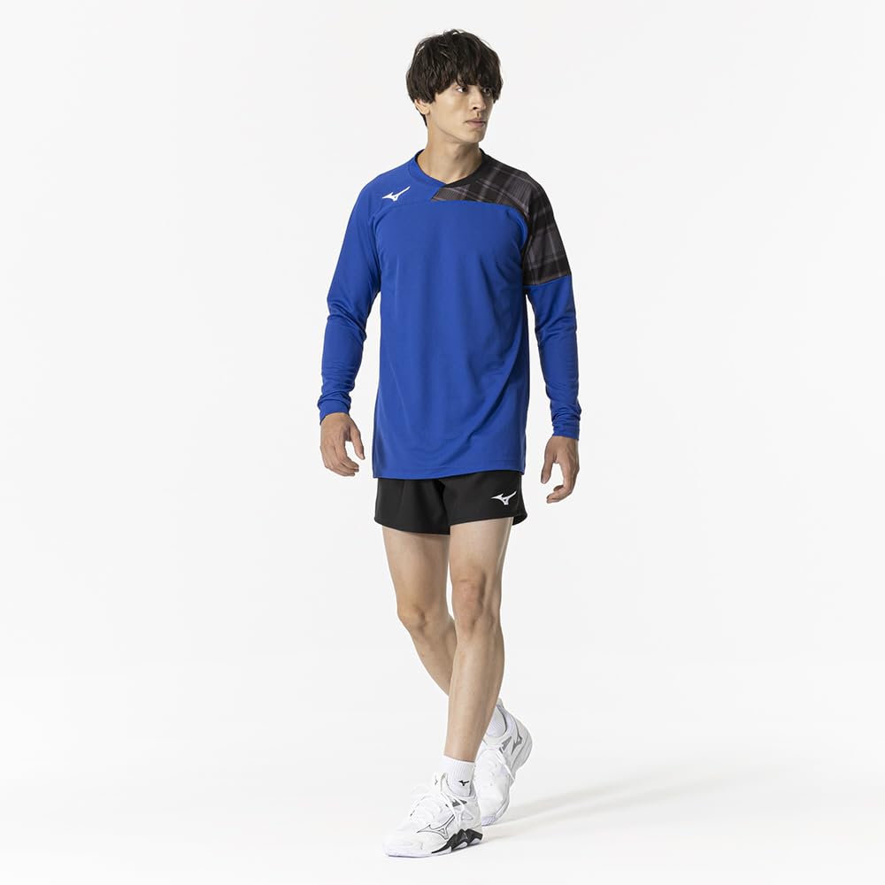Volleyball Game Shirt, Long Sleeve, Graphic Print, Unisex, Adult, Surf Blue/Black, Size M, V2MAB121
