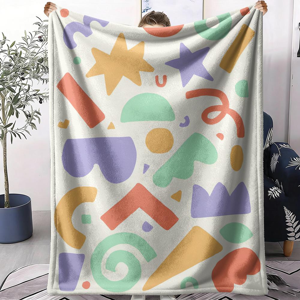 Colorful Vectors Throw Soft Flannel AC Blanket Lightweight Summer Nap Throw Cozy  Blanket for Sofa Bed Travel Home