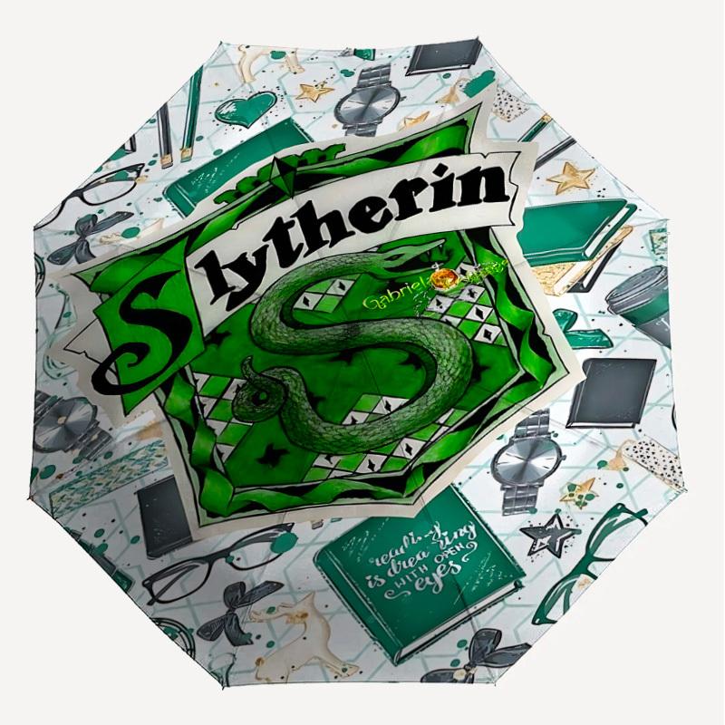 1PC Slytherin Reading Umbrella-8-Rib Reinforced, Automatic Open, Lightweight & Durable, Cute Fashion Accessory for Outdoor, D2619