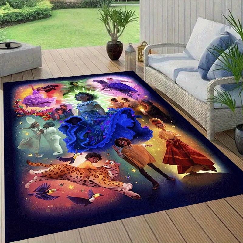 1pc Encanto Pattern Area Rug Soft Flannel Floor Mat for Living Room,Office,Bedroom and Carpet,Sofa Coffee Table Floor Mat