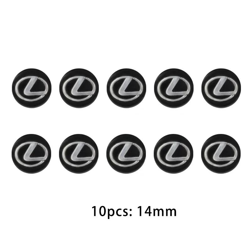 5/10PCS/lot 14mm Car Key Shell Square Emblem Symbol Sticker For Lexus Fsport GX470 RX330 IS250 LX570 LX600 Ct200h RX350 IS300h AEV1