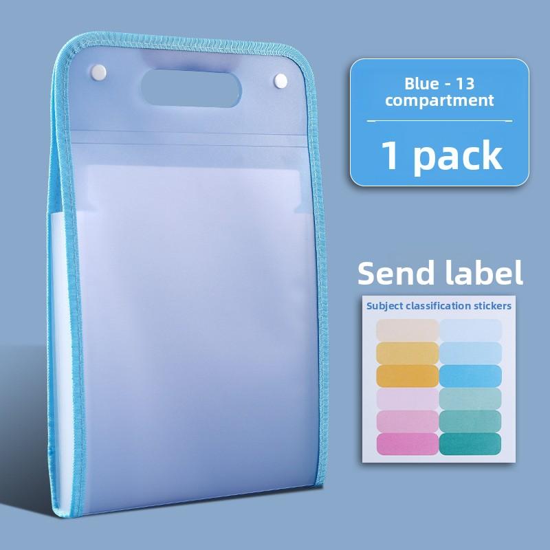 13 Pocket Expanding File Folder Portable Handheld Organizer with Color Labels for School and Office Convenient