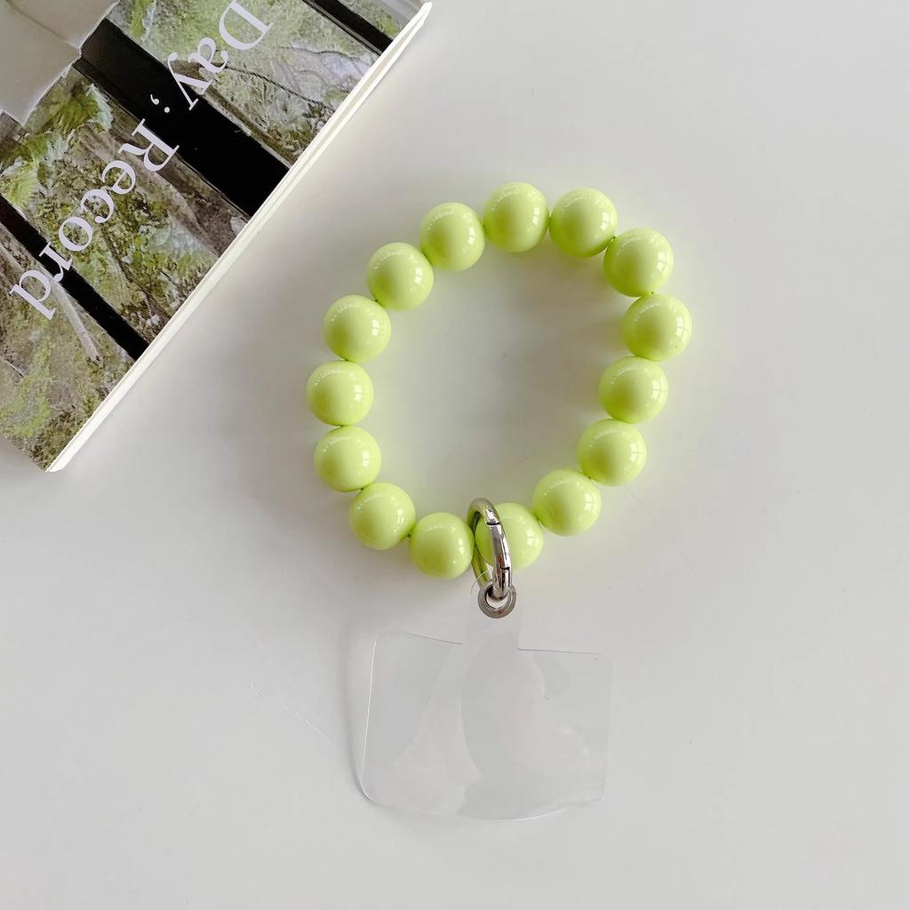 Bead hand rope bracelet acrylic love mobile phone case pendant pendant color green bracelet delivery guarantee digital