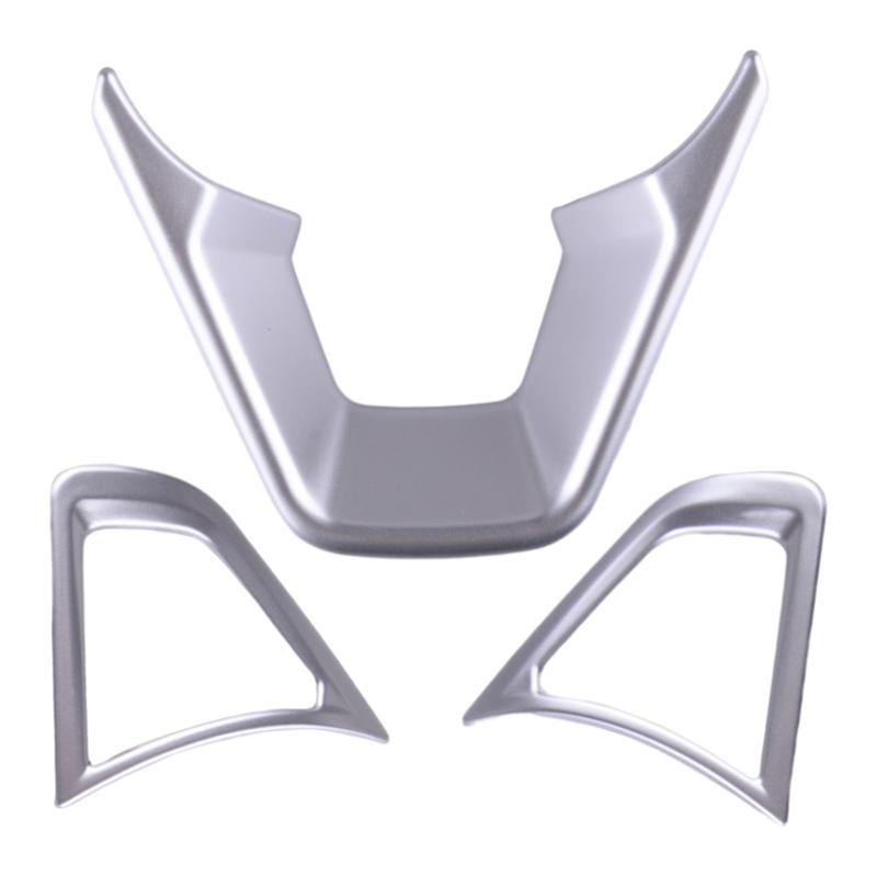 Car Steering Wheel Decoration Frame Cover Fit for Ford Mondeo Fusion 2018 2017 2016 2015 2014 2013 Silver ABS