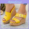 Sandali da Donna Estivi con Punta Aperta, Zeppa Spessa, Piattaforma, Slip-On, Suola in Gomma per Uso Casual
