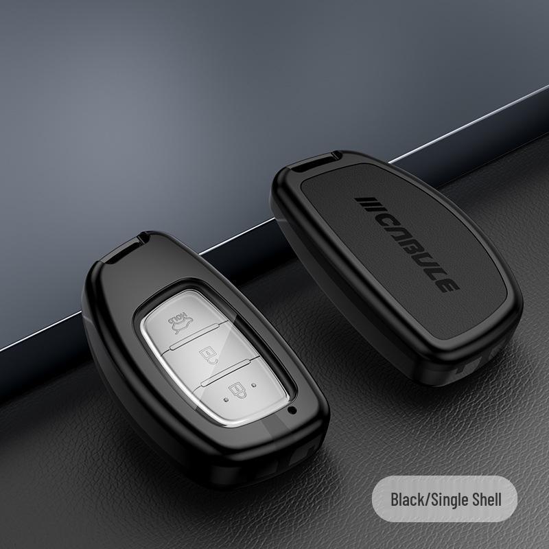 Bilnyckelskydd för Beijing Hyundai Mistra, Elantra, ix35, Festa, ix25 - Metall-läderväska med spänne.