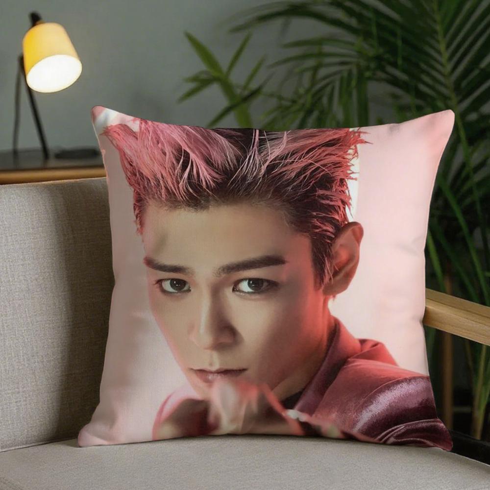 Top Bigbang Choi Seung-Hyun Pillow Case Square Pillowcase Double-Sided Printing Short Plush Sofa Cushion Bedroom Bedside