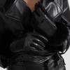 Warm Gloves Winter Leather Women's Gloves Outdoor Cold Winter Gloves with Fur Cuffs for Women