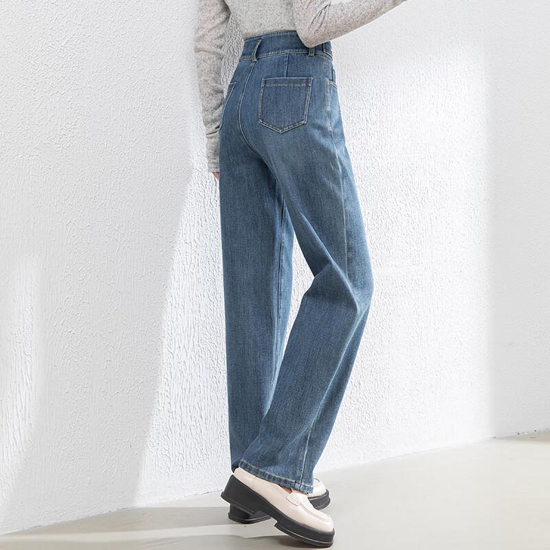Fanzhen Women's High-Waist Straight-Leg Jeans