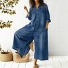 2026 Spring Women's Fashion European & American Single-Breasted Shirt Dress Jumpsuit