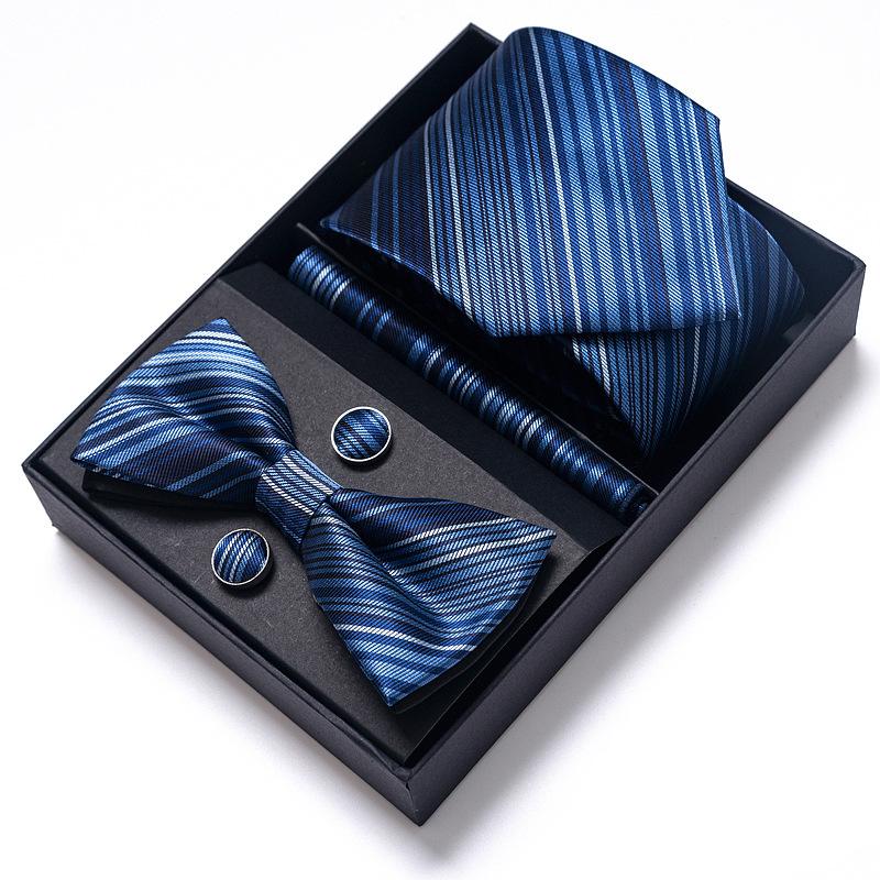Men'S Tie Bow Tie Set Gift Box 6-Piece Set Tie Business Dress Tie Guangzhou