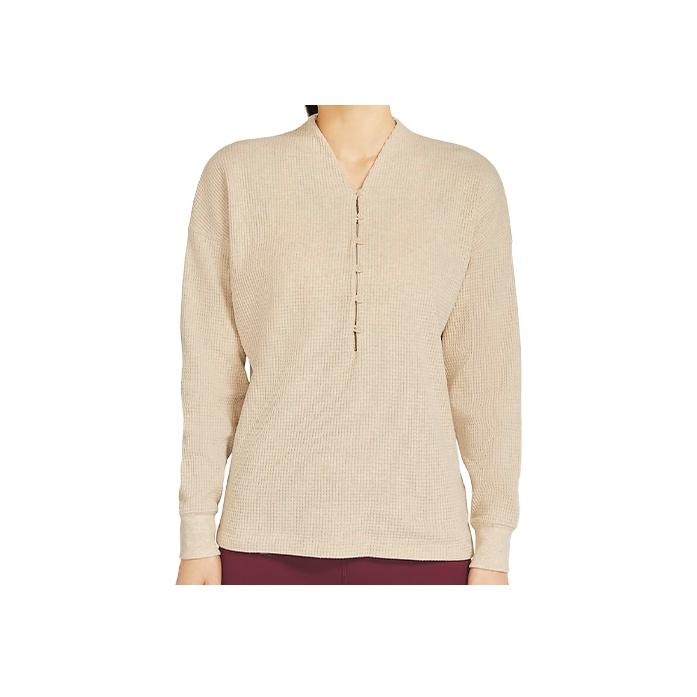 Nike Waffle V-Neck Comfort Casual Pullover Sweater Women Sweater Oatmeal CV9906-141