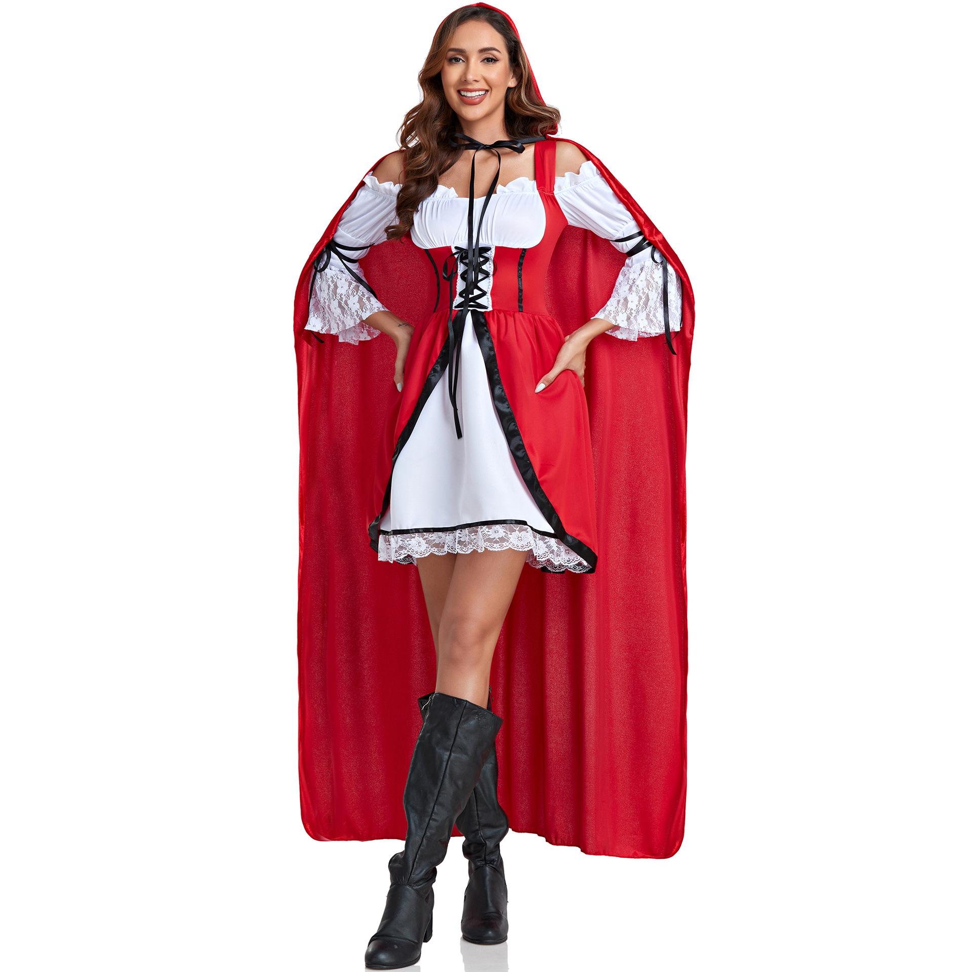 

New Grandma Wolf Halloween cape Little Red Riding Hood costume, cape, fairy tale-themed event performance costume M красный