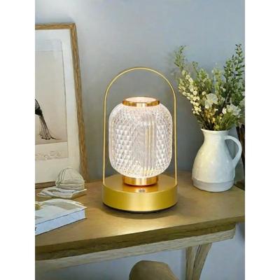 LED Table Lamp Retro Rechargeable Acrylic Night Light USB Touch Bar Bedroom Living Bedside Atmosphere Portable Novelty Lighting